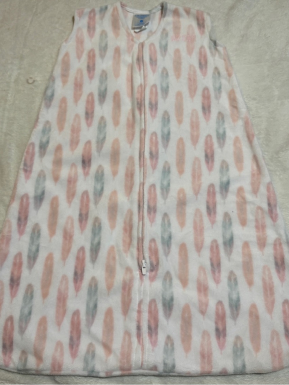 HALO Sleep Sack Wearable Blanket Medium 6-12M Pink Feather Print